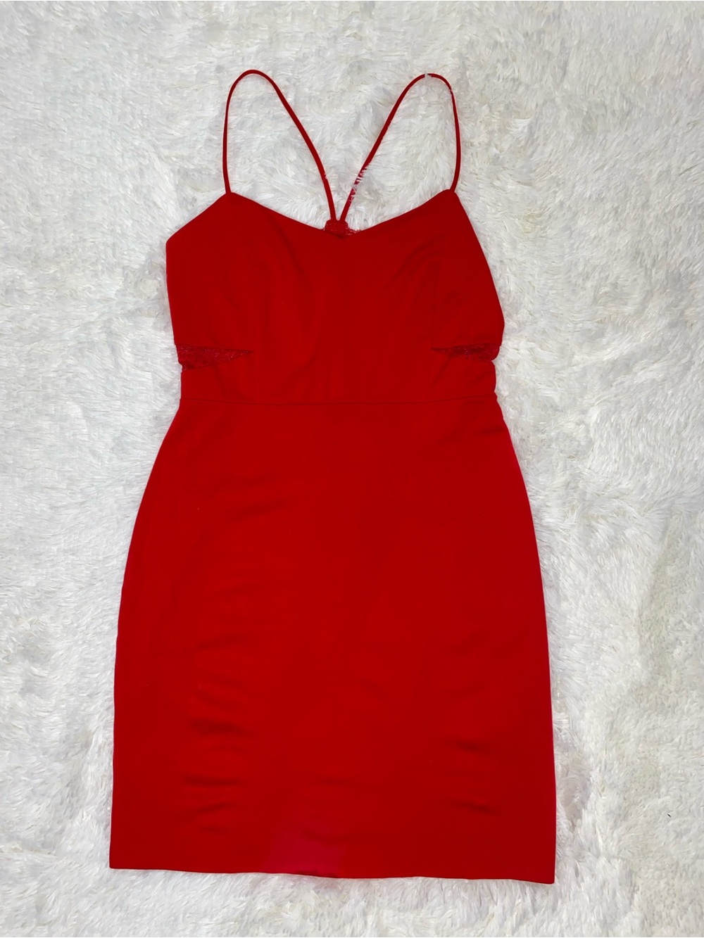 Express Red Spaghetti-Strap Midi Dress, Size 12